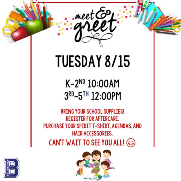 Meet & Greet Kinder - 2nd Grade